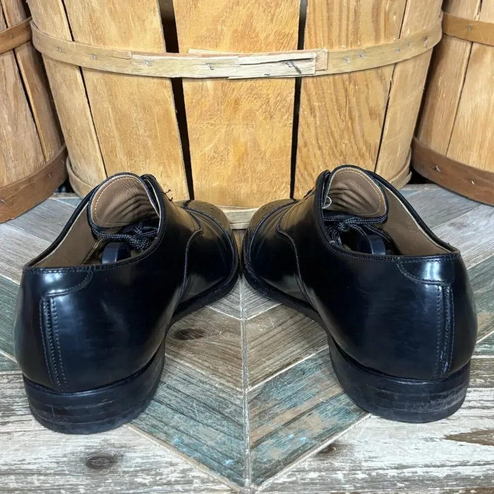 Johnston & Murphy Limited Black Leather Brogue Cap-Toe Dress Shoes Men 8.5 EEE